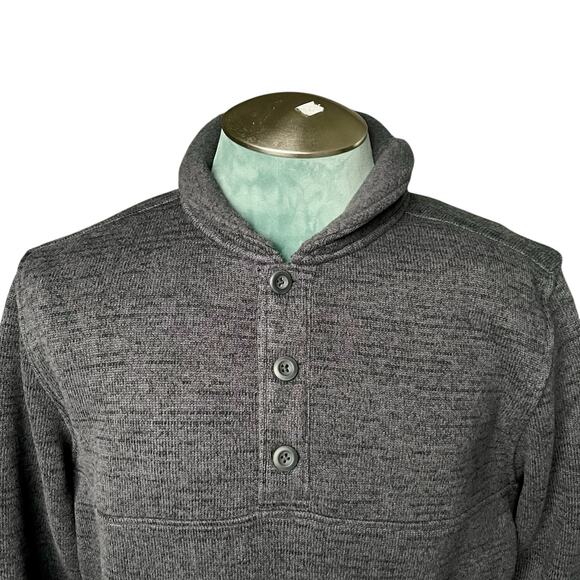 Prana Men's Tri Thermal Threads Henley knit Pullover Sweatshirt in Gray Size M - Picture 2 of 9